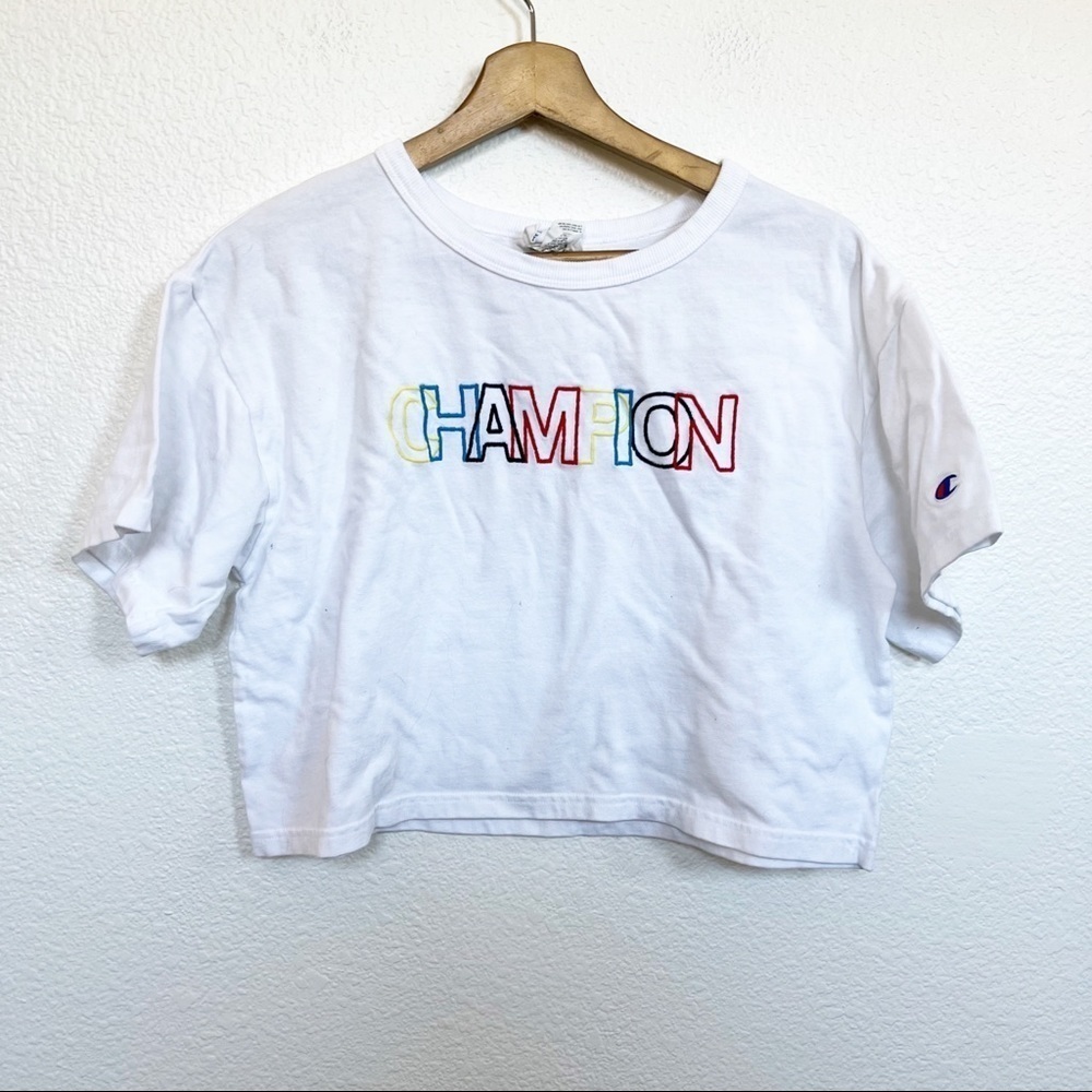 Champion- Colorful Embroidered Crop Top Size M